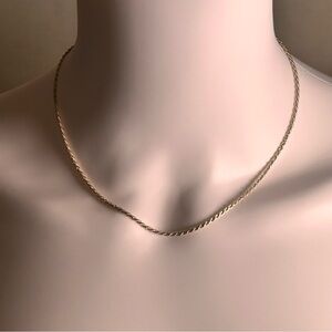 16.5" Italian 925 Sterling Silver Diamond Cut Rope 2.5mm Chain Necklace 5.51g